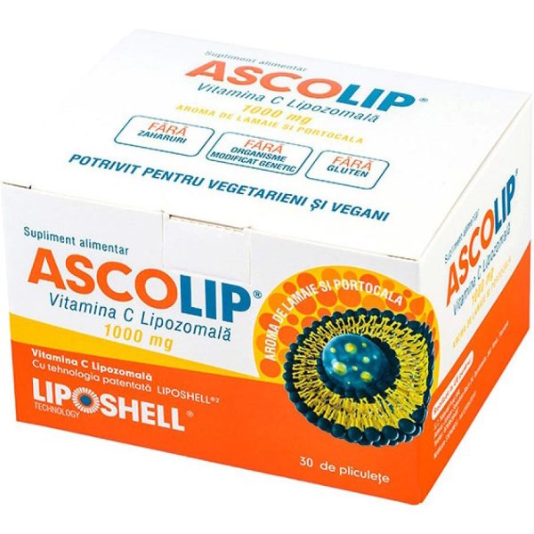 ASCOLIP Vitamina C Lipozomală 1000mg aromă lămâie 30 plicuri