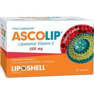 ASCOLIP Vitamina C Lipozomală 500mg aromă cireșe 30 plicuri