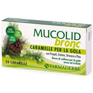 Caramele pentru gât cu propolis și pin Mucolid Bronc 24 c.