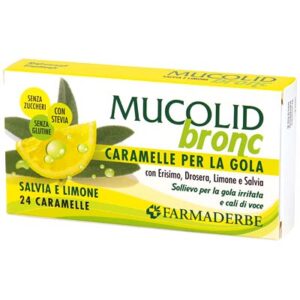 Caramele pentru gât cu salvie și lămâie Mucolid Bronc 24 c.