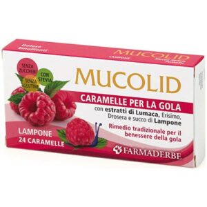 Caramele pentru gât cu zmeură și extract de melc Mucolid 24 c.