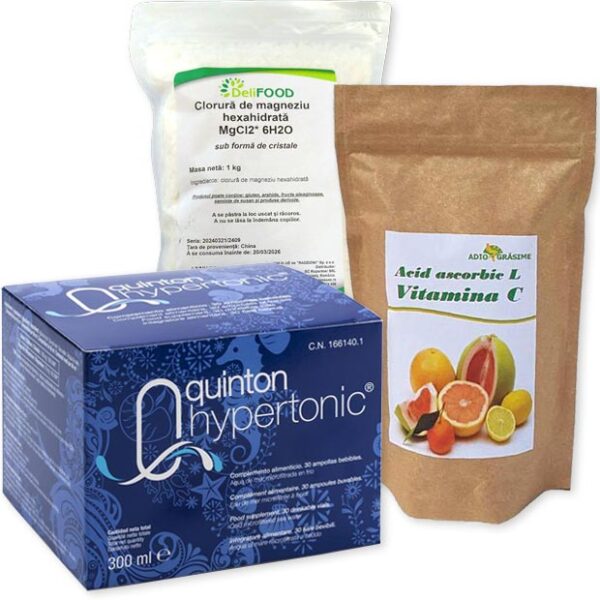 Pachet Ofertă QUINTON Hipertonic + Vitamina C + Clorura de magneziu (-10%)