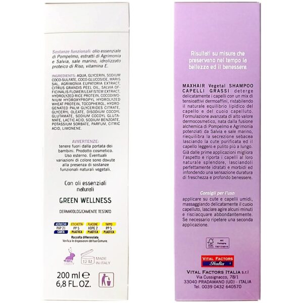 Șampon pentru păr gras Maxhair Vegetal 200 ml - imagine 3